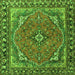 Round Machine Washable Persian Green Traditional Area Rugs, wshtr4162grn