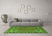 Machine Washable Persian Green Traditional Area Rugs in a Living Room,, wshtr4162grn