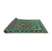 Sideview of Persian Turquoise Traditional Rug, tr4162turq