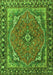 Serging Thickness of Machine Washable Persian Green Traditional Area Rugs, wshtr4162grn