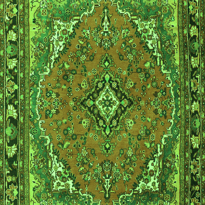 Serging Thickness of Machine Washable Persian Green Traditional Area Rugs, wshtr4162grn