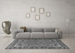 Machine Washable Persian Gray Traditional Rug in a Living Room,, wshtr4162gry