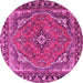 Round Persian Pink Traditional Rug, tr4162pnk