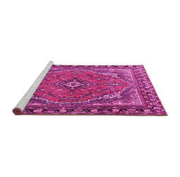 Sideview of Machine Washable Persian Pink Traditional Rug, wshtr4162pnk