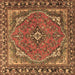 Square Persian Brown Traditional Rug, tr4162brn