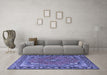 Machine Washable Persian Blue Traditional Rug in a Living Room, wshtr4162blu