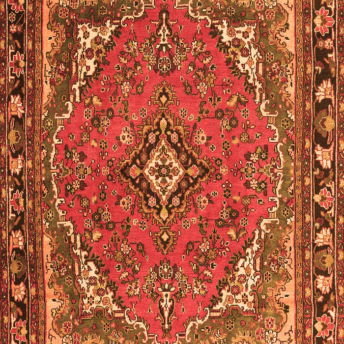Serging Thickness of Machine Washable Persian Orange Traditional Area Rugs, wshtr4162org