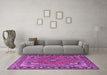 Machine Washable Persian Purple Traditional Area Rugs in a Living Room, wshtr4162pur