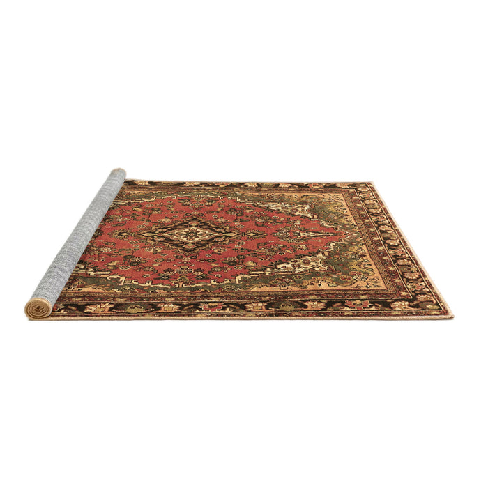 Sideview of Machine Washable Persian Brown Traditional Rug, wshtr4162brn