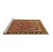 Sideview of Machine Washable Persian Brown Traditional Rug, wshtr4162brn