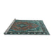 Sideview of Machine Washable Persian Light Blue Traditional Rug, wshtr4162lblu