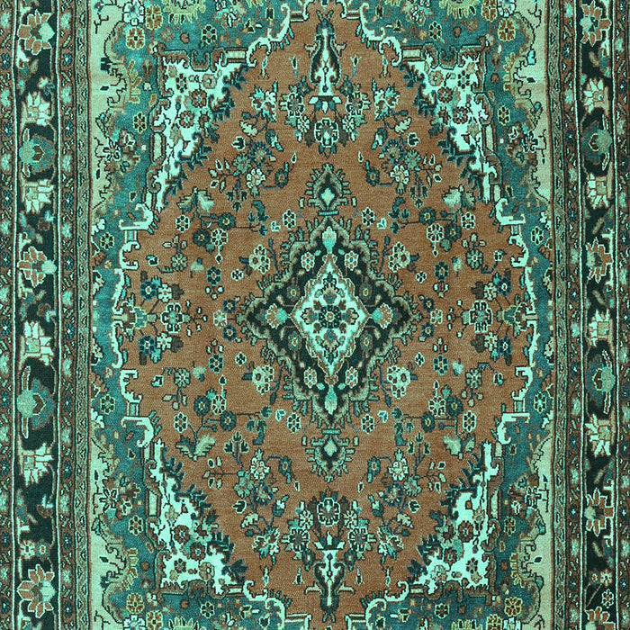 Machine Washable Persian Turquoise Traditional Area Rugs, wshtr4162turq