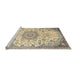 Sideview of Machine Washable Traditional Dark Almond Brown Rug, wshtr4163