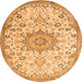 Square Medallion Orange Traditional Rug, tr4163org