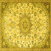 Square Medallion Yellow Traditional Rug, tr4163yw