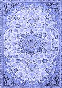 Medallion Blue Traditional Rug, tr4163blu