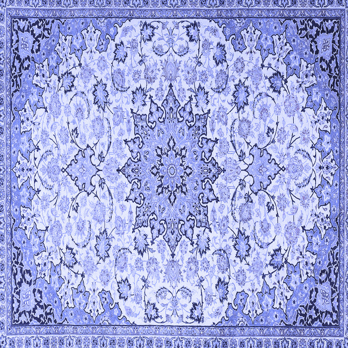 Square Medallion Blue Traditional Rug, tr4163blu