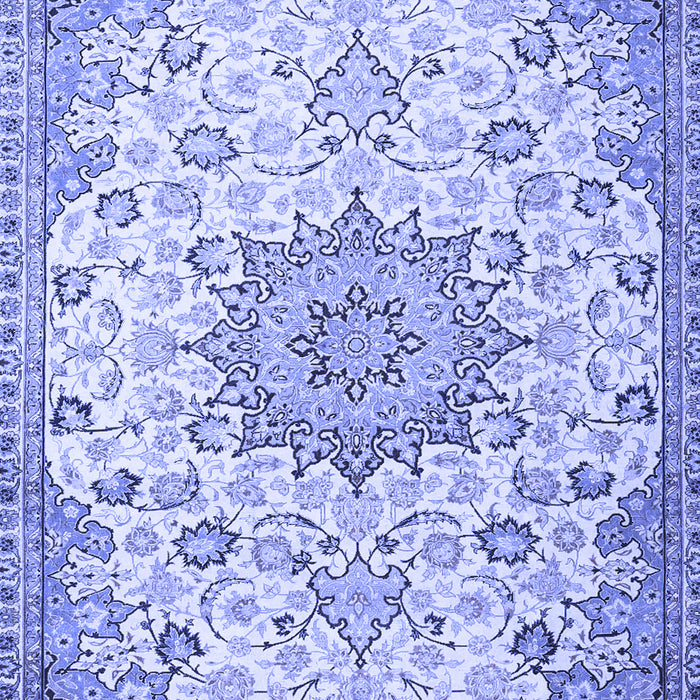 Machine Washable Medallion Blue Traditional Rug, wshtr4163blu