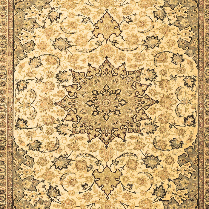 Machine Washable Medallion Brown Traditional Rug, wshtr4163brn
