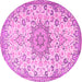 Round Medallion Pink Traditional Rug, tr4163pnk