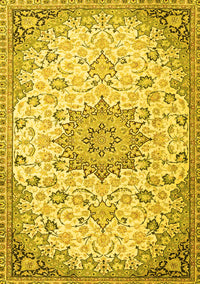 Medallion Yellow Traditional Rug, tr4163yw