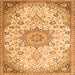 Serging Thickness of Medallion Orange Traditional Rug, tr4163org