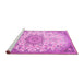 Sideview of Machine Washable Medallion Pink Traditional Rug, wshtr4163pnk