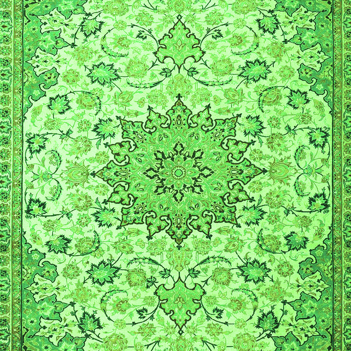 Serging Thickness of Machine Washable Medallion Green Traditional Area Rugs, wshtr4163grn
