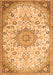 Medallion Orange Traditional Rug, tr4163org