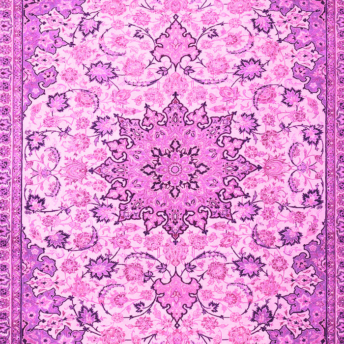 Machine Washable Medallion Pink Traditional Rug, wshtr4163pnk