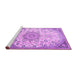 Sideview of Machine Washable Medallion Purple Traditional Area Rugs, wshtr4163pur