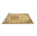 Sideview of Machine Washable Medallion Brown Traditional Rug, wshtr4163brn