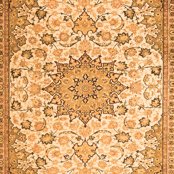 Serging Thickness of Machine Washable Medallion Orange Traditional Area Rugs, wshtr4163org