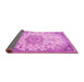 Sideview of Medallion Pink Traditional Rug, tr4163pnk