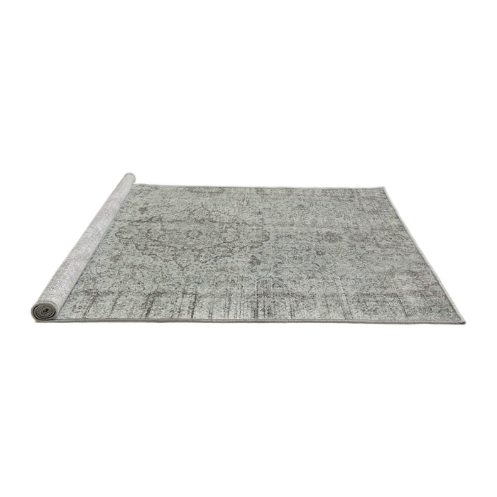 Sideview of Machine Washable Traditional Pale Silver Gray Rug, wshtr4164