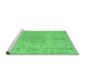 Sideview of Machine Washable Persian Emerald Green Traditional Area Rugs, wshtr4164emgrn