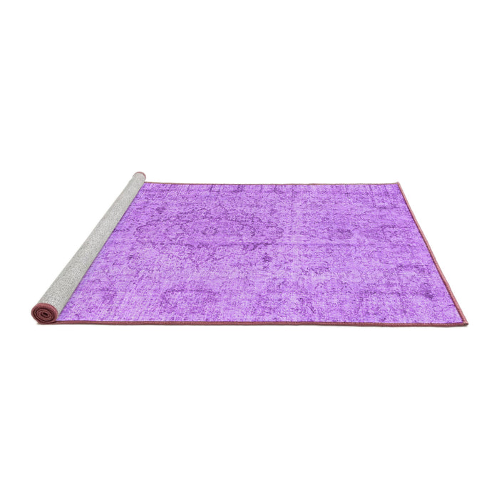 Sideview of Machine Washable Persian Purple Traditional Area Rugs, wshtr4164pur
