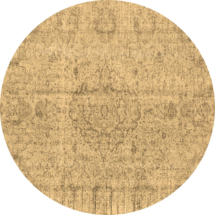 Round Machine Washable Persian Brown Traditional Rug, wshtr4164brn