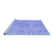 Sideview of Machine Washable Persian Blue Traditional Rug, wshtr4164blu