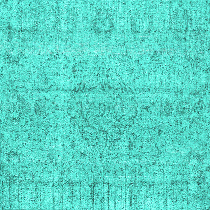Square Machine Washable Persian Turquoise Traditional Area Rugs, wshtr4164turq