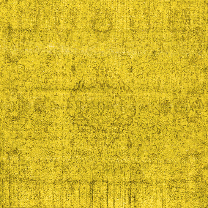 Square Machine Washable Persian Yellow Traditional Rug, wshtr4164yw