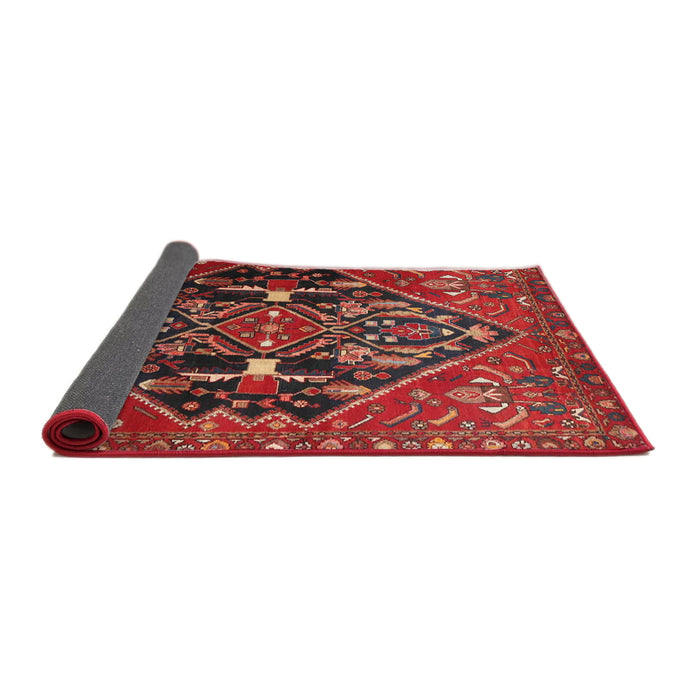 Sideview of Traditional Cherry Red Medallion Rug, tr4165