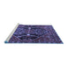 Sideview of Machine Washable Medallion Blue Traditional Rug, wshtr4165blu