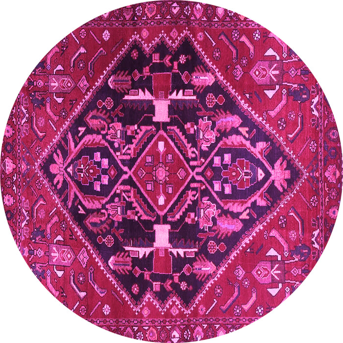 Round Medallion Pink Traditional Rug, tr4165pnk