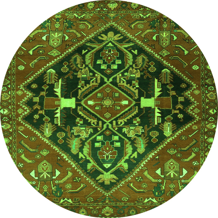 Machine Washable Medallion Green Traditional Area Rugs, wshtr4165grn
