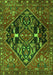 Serging Thickness of Machine Washable Medallion Green Traditional Area Rugs, wshtr4165grn