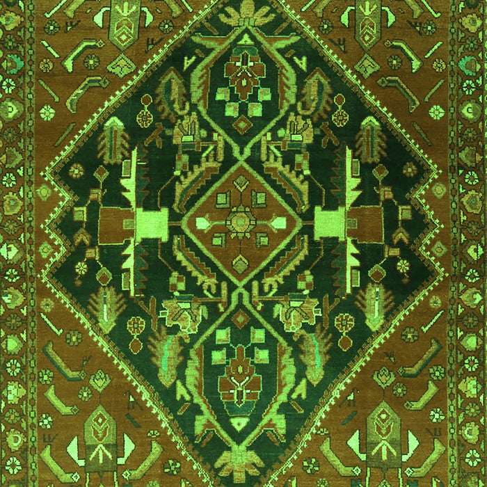 Serging Thickness of Machine Washable Medallion Green Traditional Area Rugs, wshtr4165grn