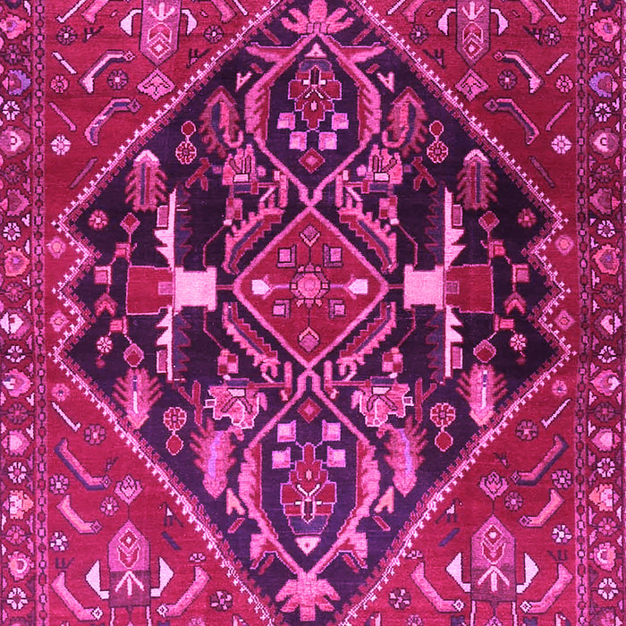 Machine Washable Medallion Pink Traditional Rug, wshtr4165pnk