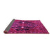 Sideview of Medallion Pink Traditional Rug, tr4165pnk