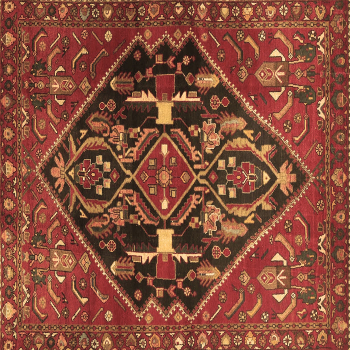 Square Medallion Brown Traditional Rug, tr4165brn